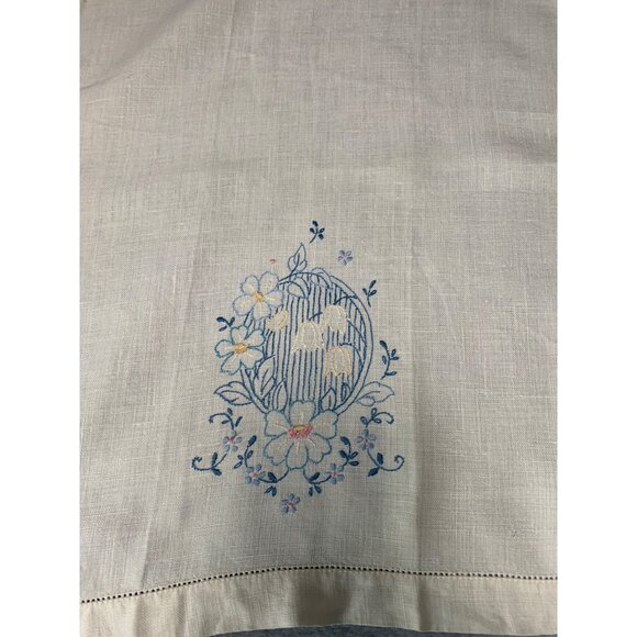 Vintage Hand-Embroidered Floral Linen Finger Towel Set Delicate Patterns & Soft - Picture 9 of 10